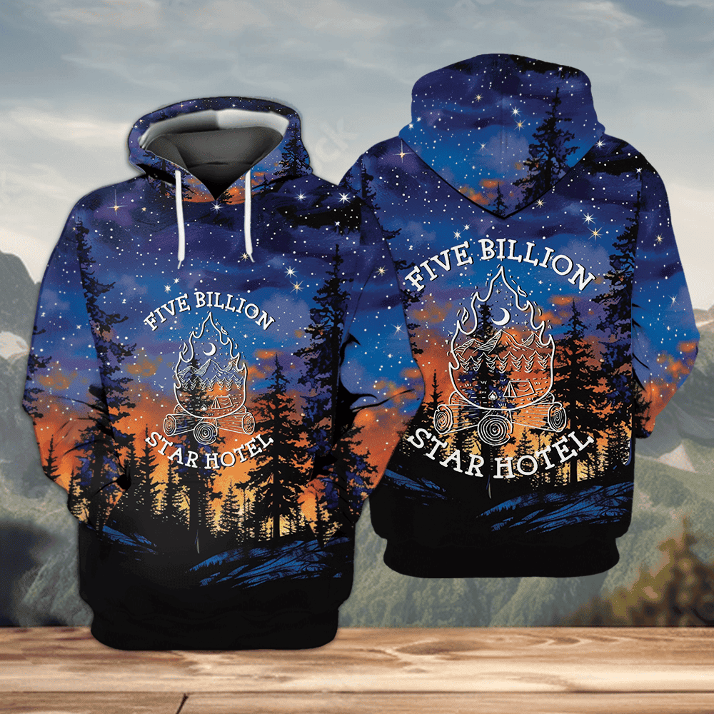 Camping Five Billion Star Hotel All Over Print Shirt