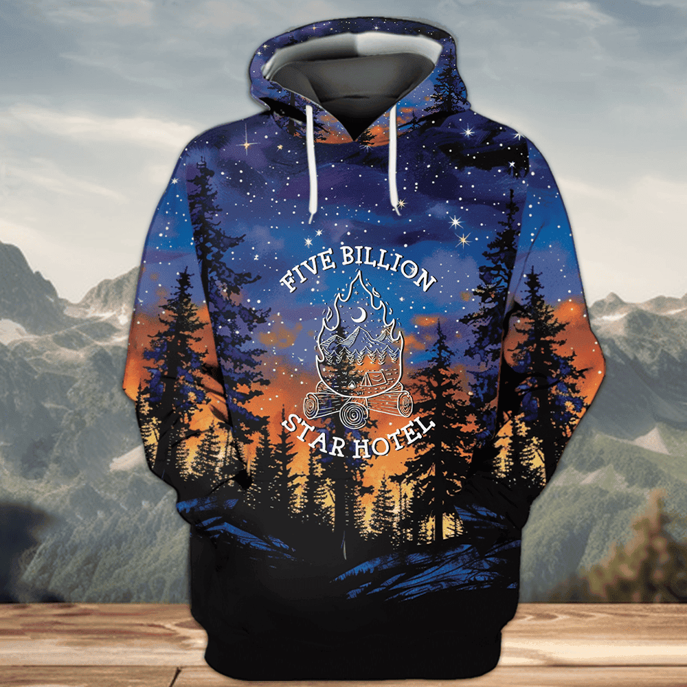Camping Five Billion Star Hotel All Over Print Shirt