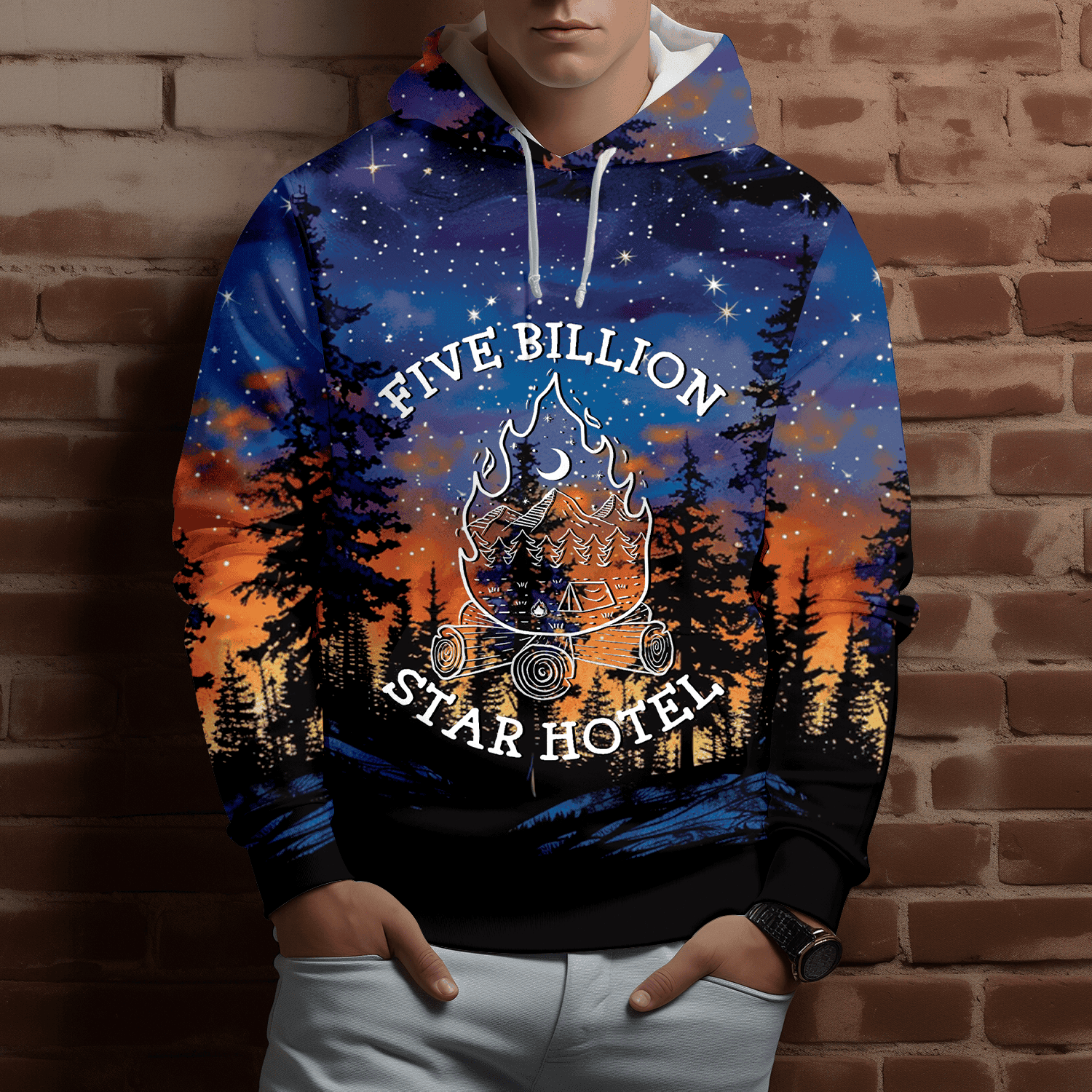 Camping Five Billion Star Hotel All Over Print Shirt
