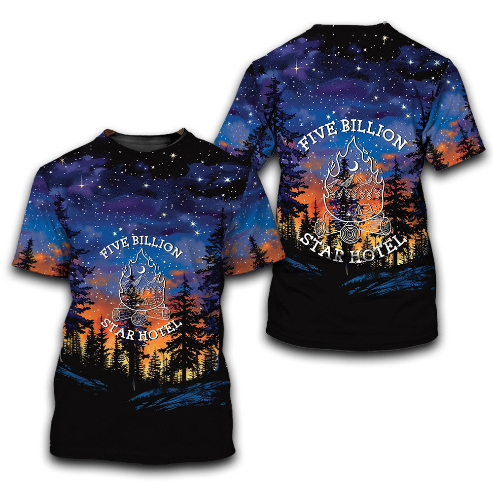 Camping Five Billion Star Hotel All Over Print Shirt