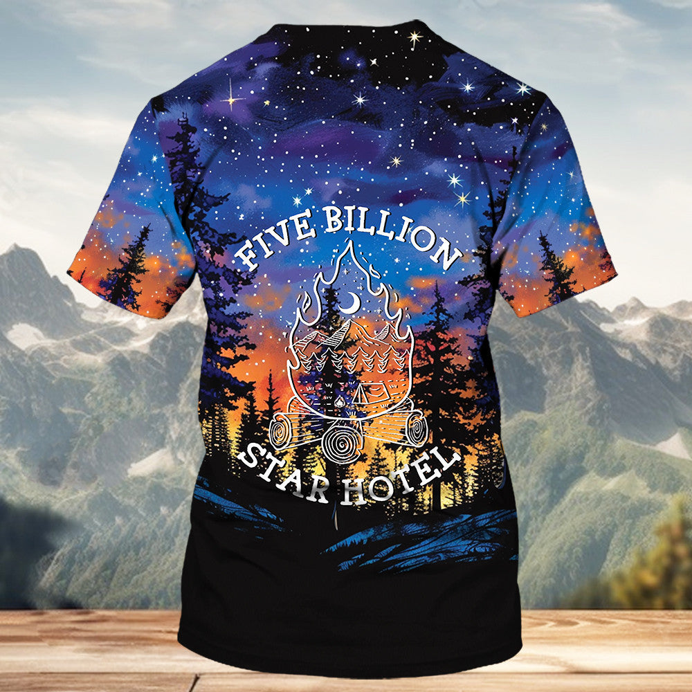 Camping Five Billion Star Hotel All Over Print Shirt