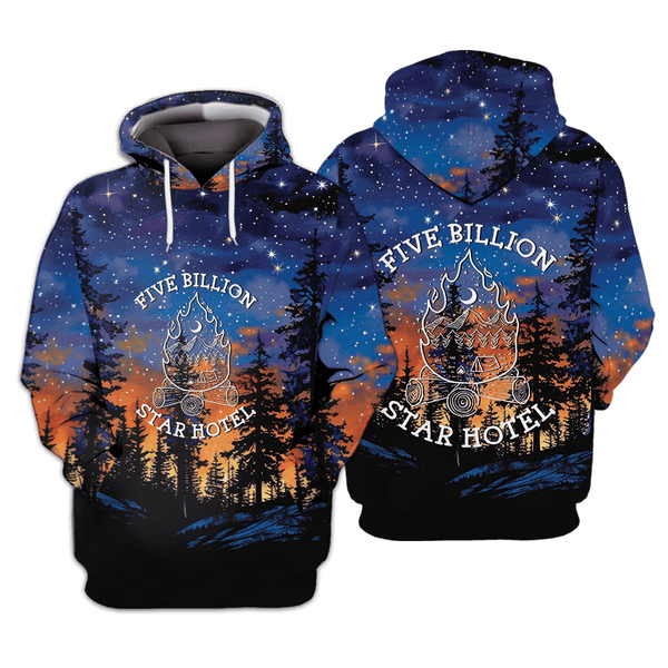 Camping Five Billion Star Hotel All Over Print Shirt