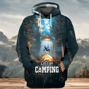 Let's Go Camping UFO All Over Print Shirt