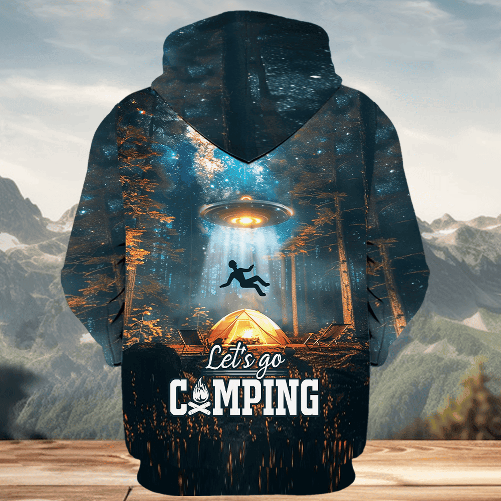 Let's Go Camping UFO All Over Print Shirt