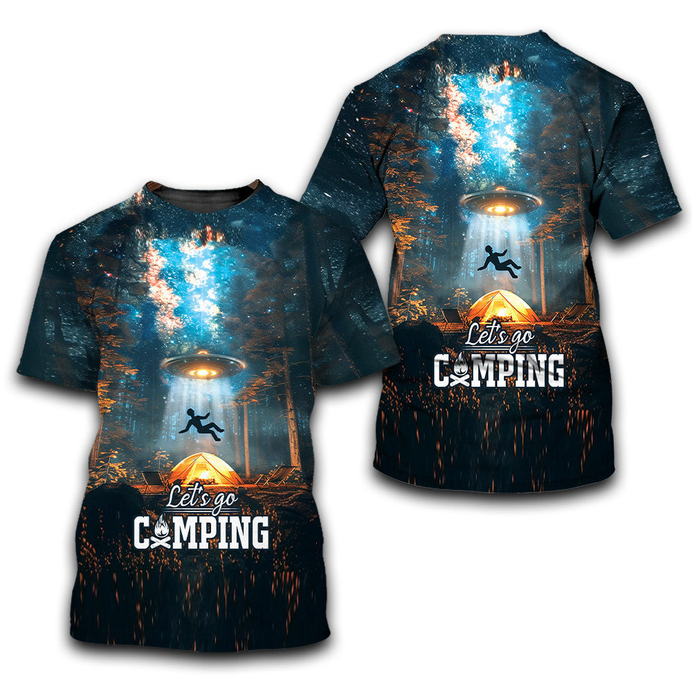 Let's Go Camping UFO All Over Print Shirt