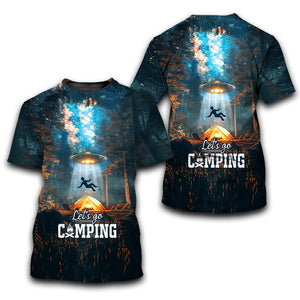 Let's Go Camping UFO All Over Print Shirt