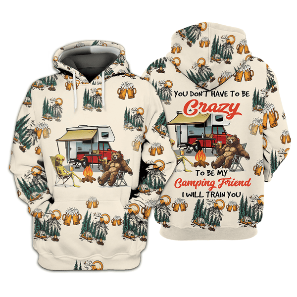 Funny Camping Crazy Friend All Over Print Shirt