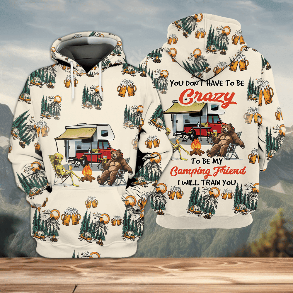 Funny Camping Crazy Friend All Over Print Shirt