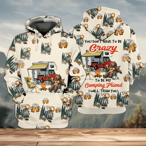 Funny Camping Crazy Friend All Over Print Shirt