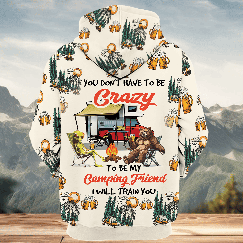 Funny Camping Crazy Friend All Over Print Shirt