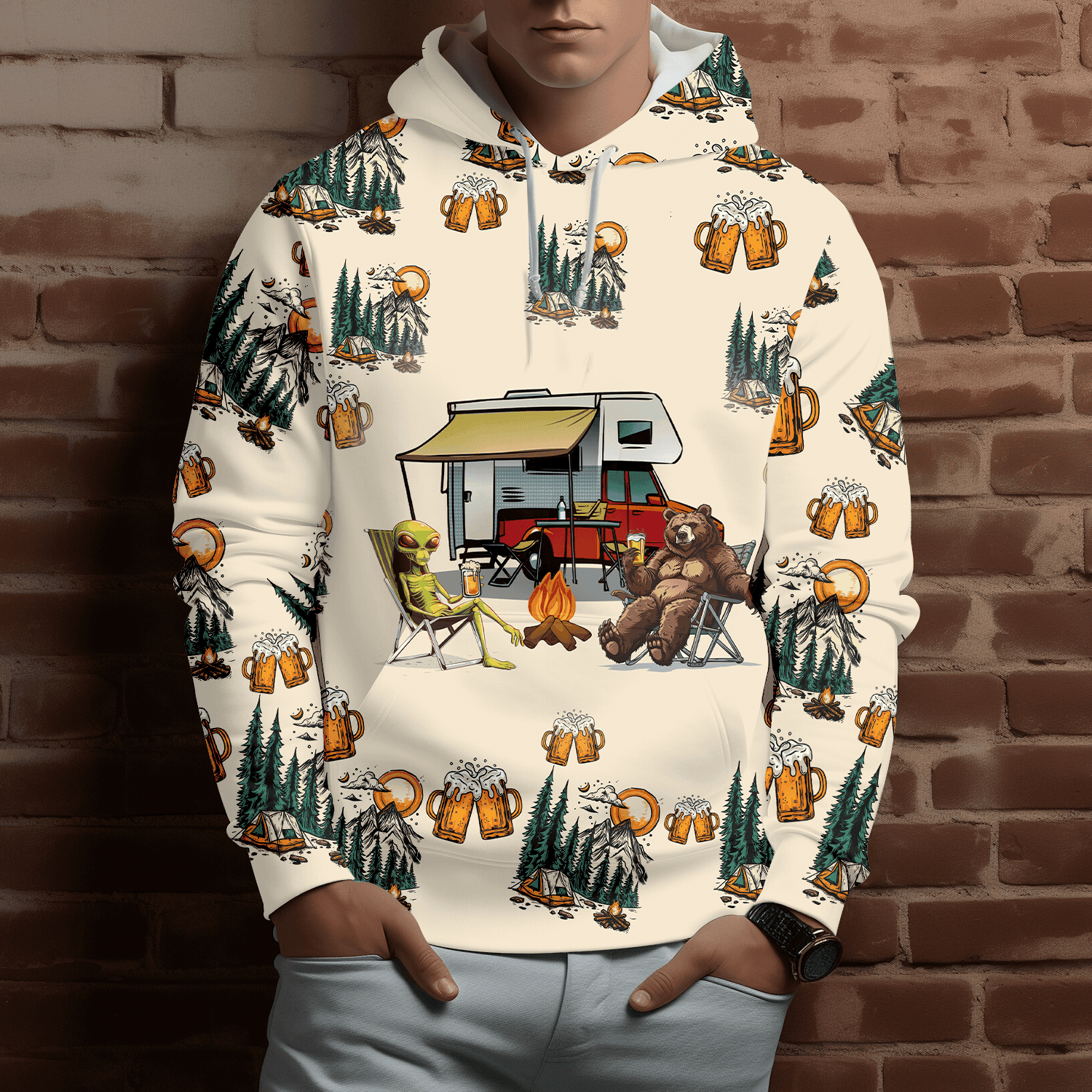 Funny Camping Crazy Friend All Over Print Shirt