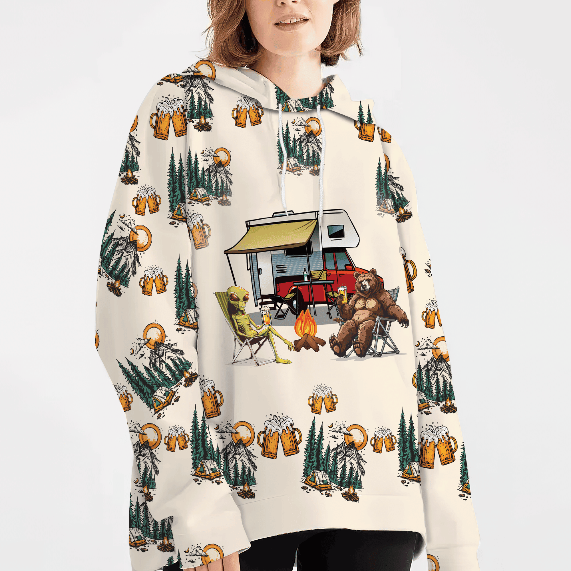 Funny Camping Crazy Friend All Over Print Shirt