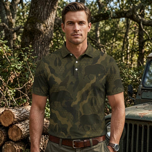 Wild Boar Hunting Men Polo Shirt