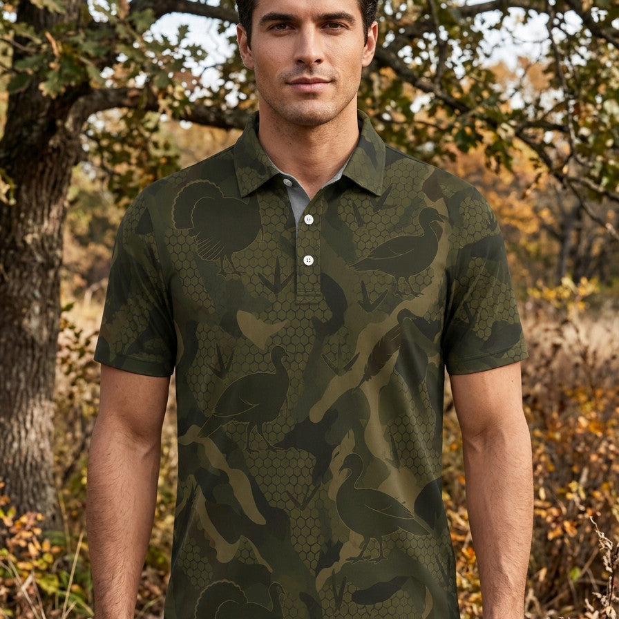 Wild Turkey Hunting Men Polo Shirt