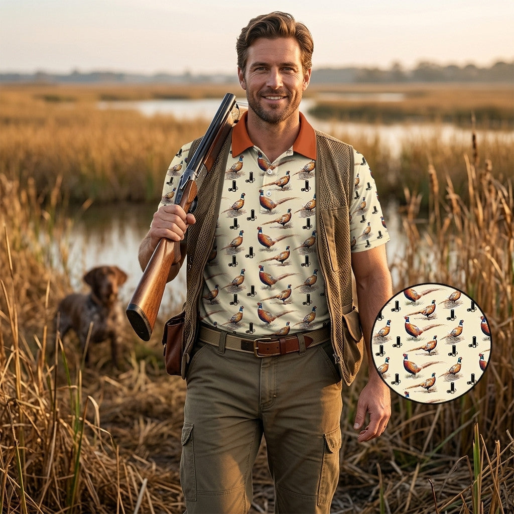 Pheasant Hunting Men Polo Shirt