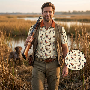 Pheasant Hunting Men Polo Shirt