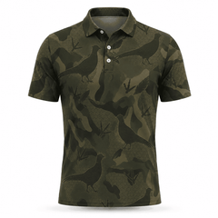 Pheasant Camouflage Hunting Men Polo Shirt