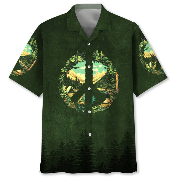 Camp Life Peace Sign Hawaiian Shirt