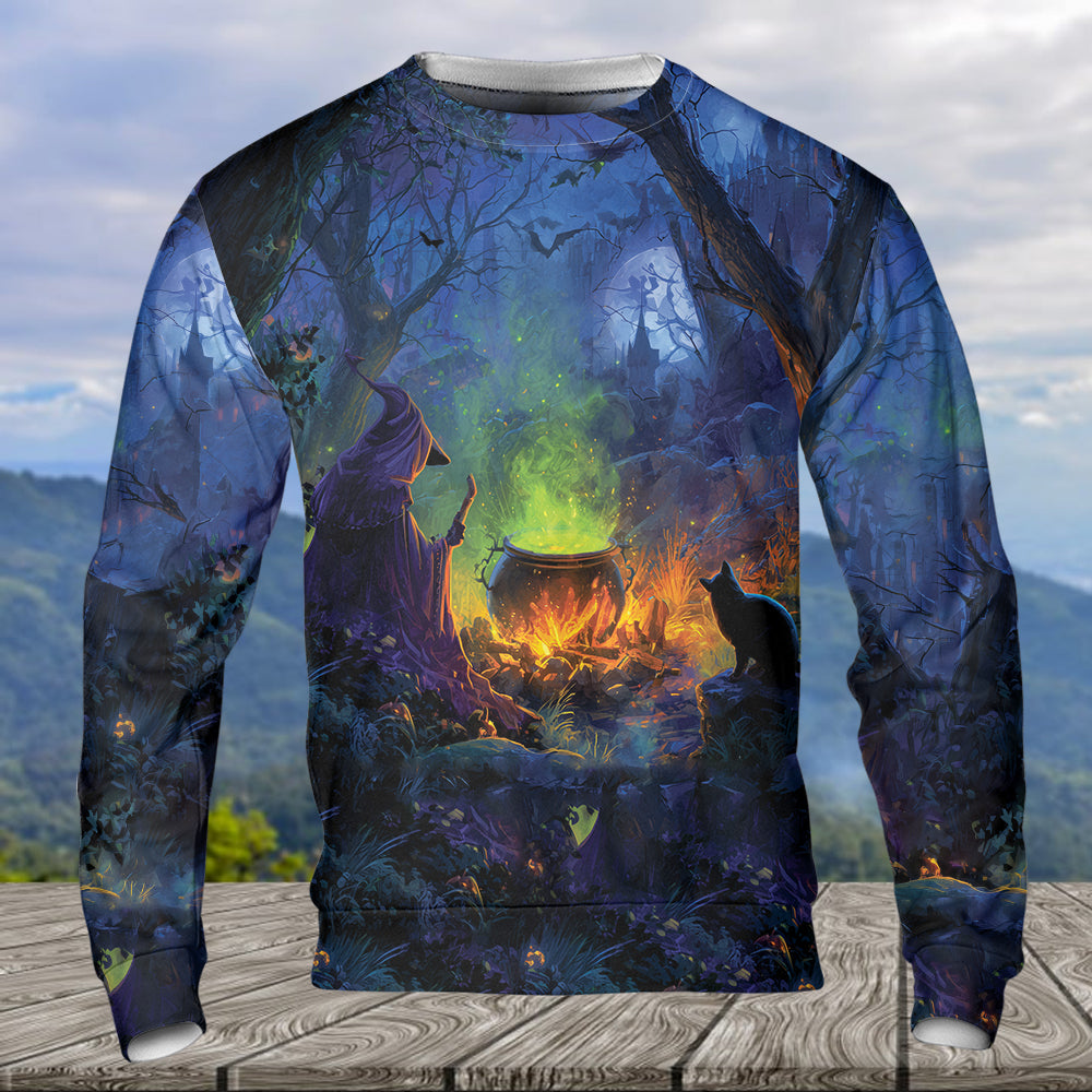 Witch’s Campfire Cauldron  All Over Print Shirt