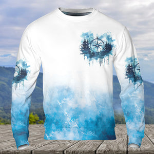 Compass The Mountains Are Calling And I Must Go All Over Print Shirt