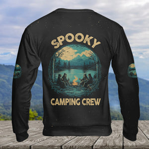 Skeleton Camping Crew – Spooky Vibes All Over Print Shirt