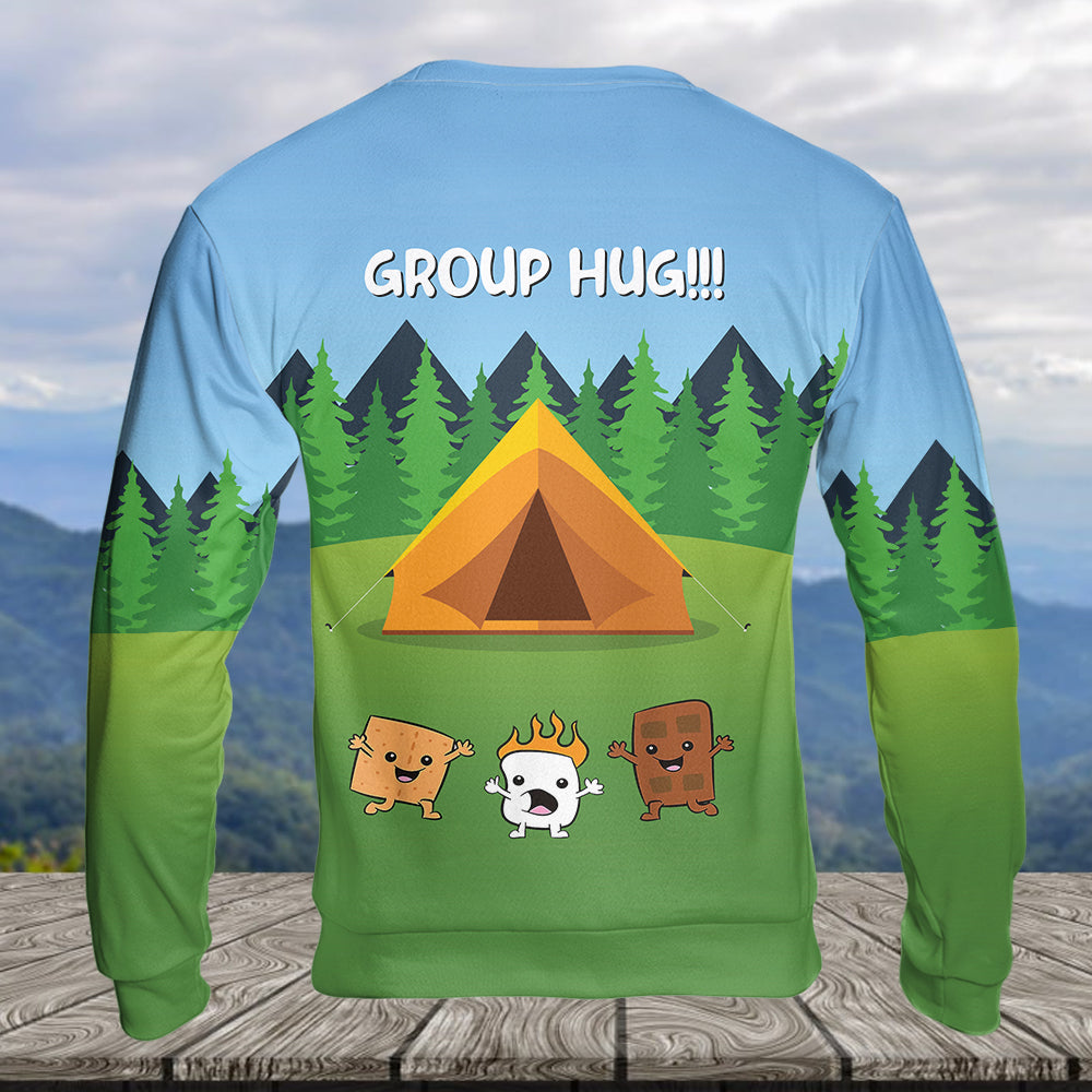 Funny Group Hugs Camping All Over Print Shirt