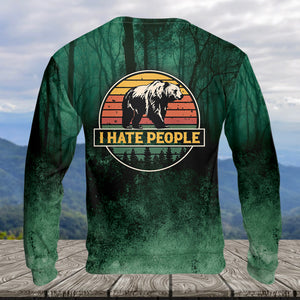 I Hate People Drinking Bear All Over Print Shirt