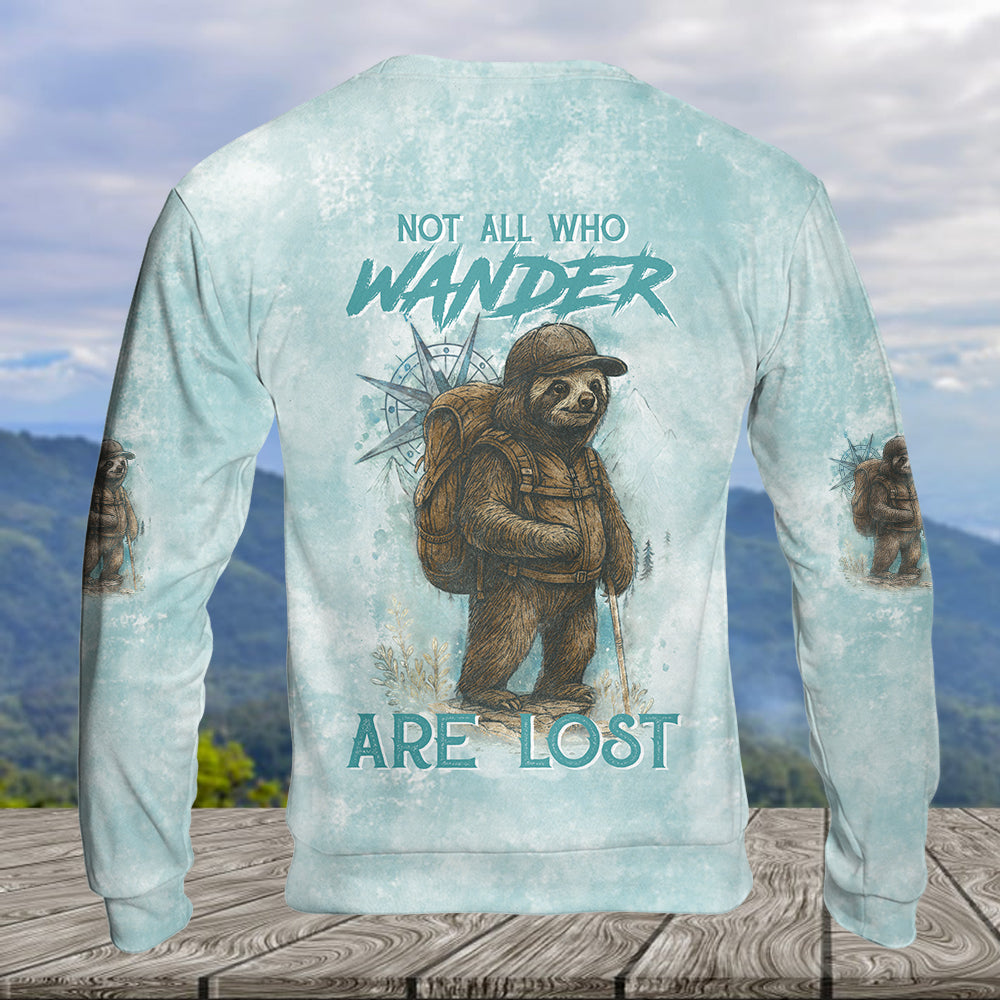 Sloth Not All Who Wander Are Lost All Over Print Shirt