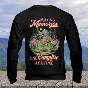Funny Flamingo Making Memories Campfire All Over Print Shirt