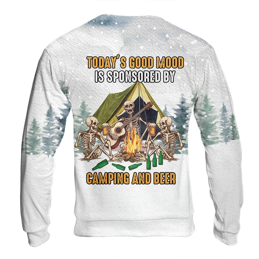 Today's Good Mood Is Sponsored By Camping and Beer All Over Print Shirt