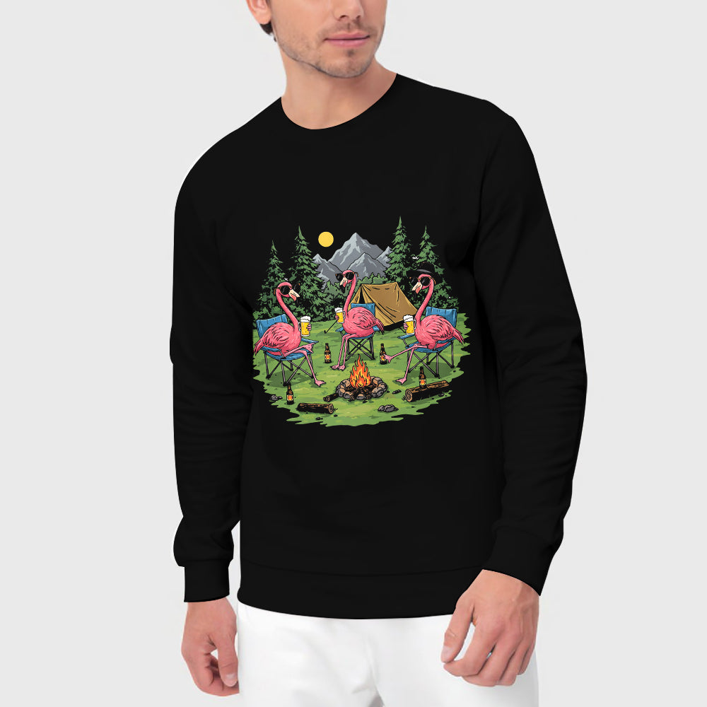 Funny Flamingo Making Memories Campfire All Over Print Shirt