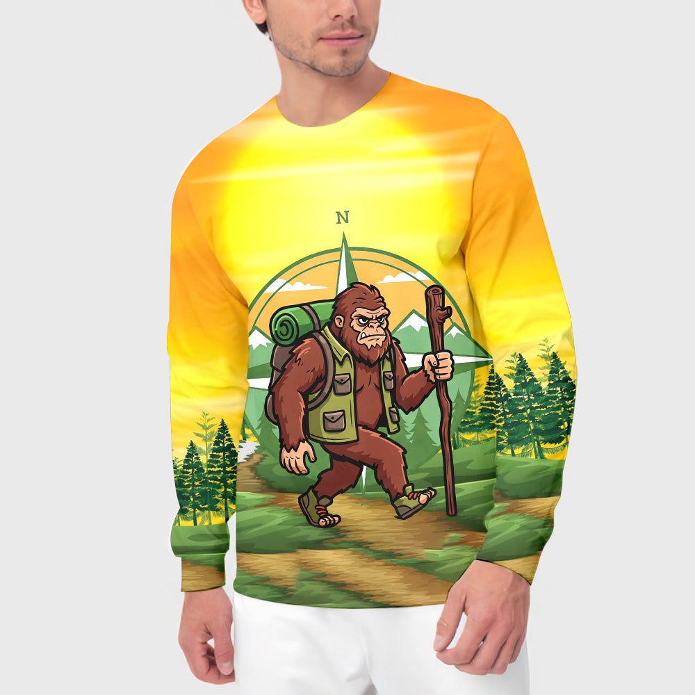 Funny Bigfoot Hiking All Over Print Shirt