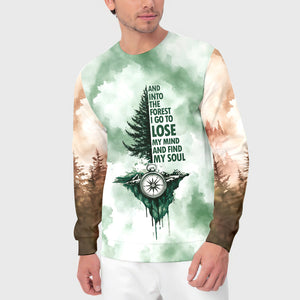 Into The Forest I Go Green Compass All Over Print Shirt