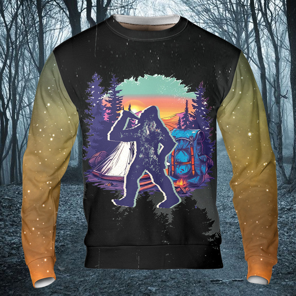 Camping God Is Great Beer Is Good and People Are Crazy All Over Print Shirt
