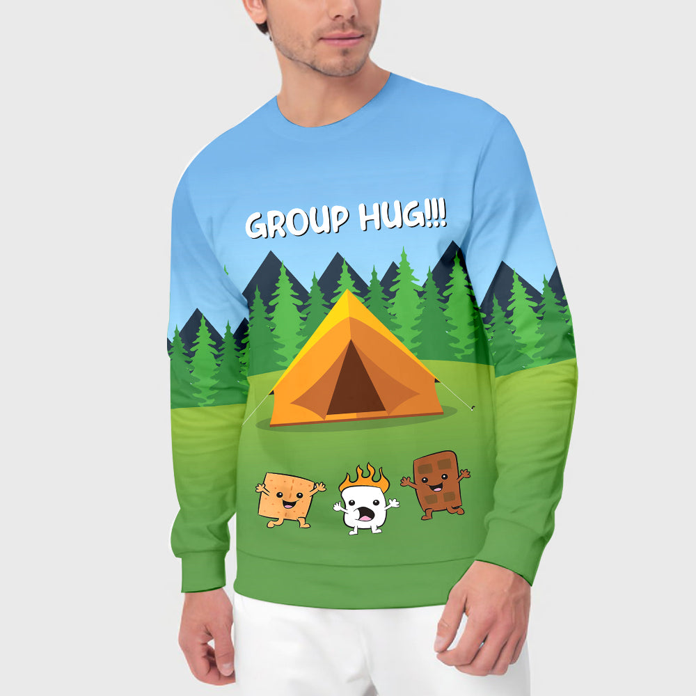 Funny Group Hugs Camping All Over Print Shirt