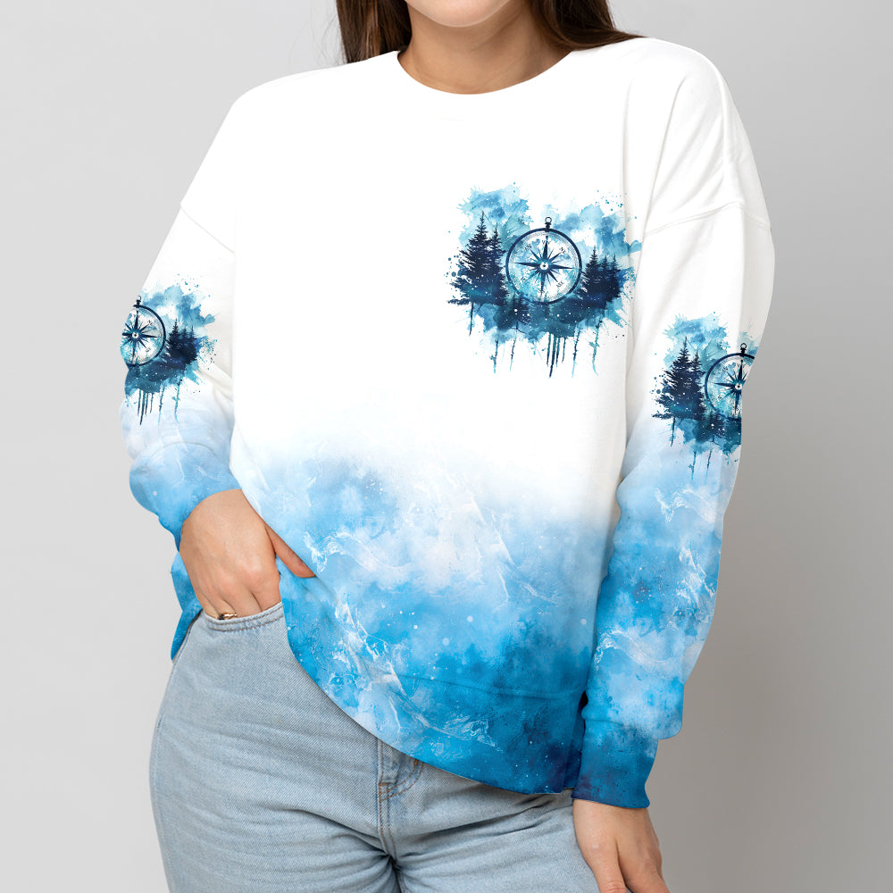 Compass The Mountains Are Calling And I Must Go All Over Print Shirt