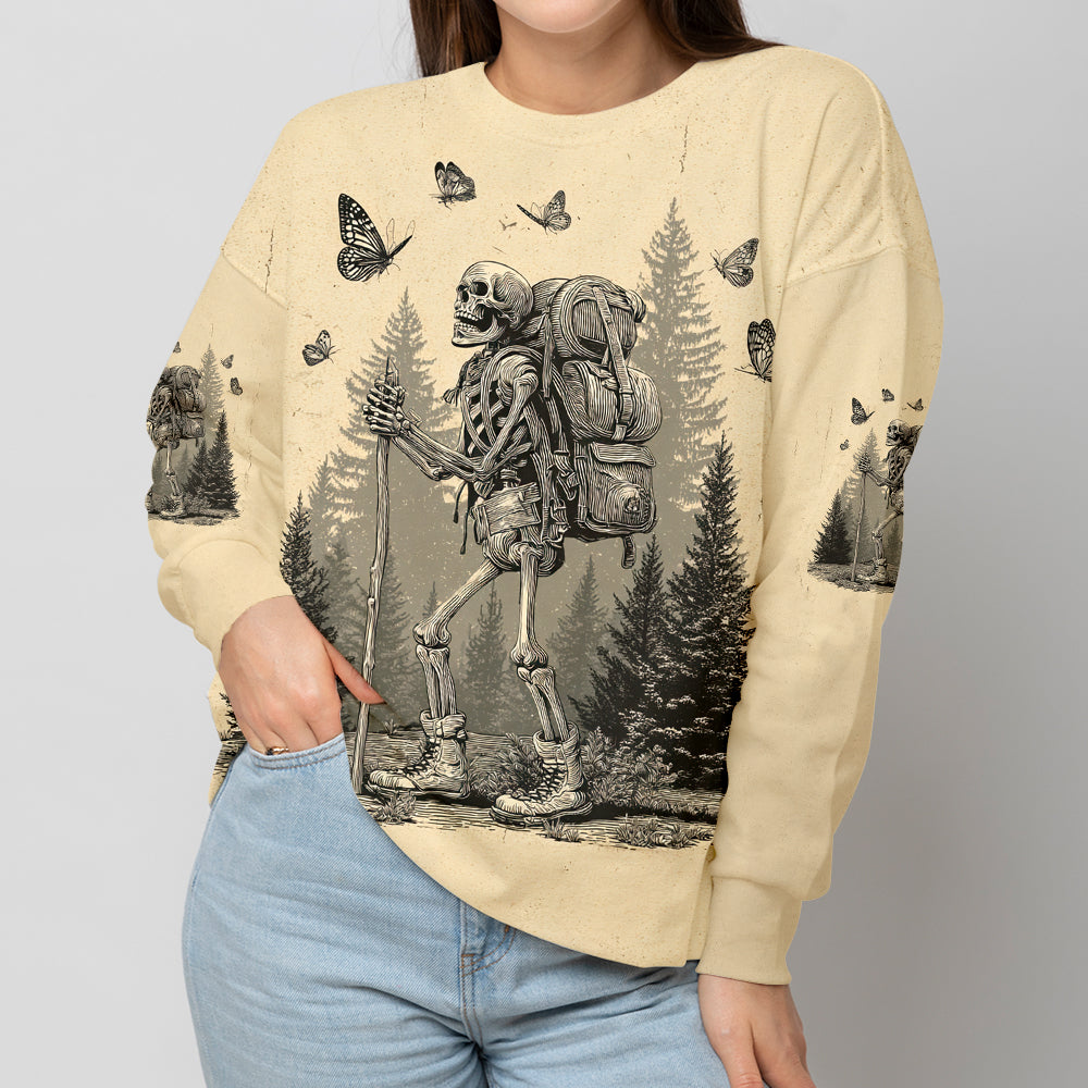 Skeleton Wanderer Vintage Hiking All Over Print Shirt