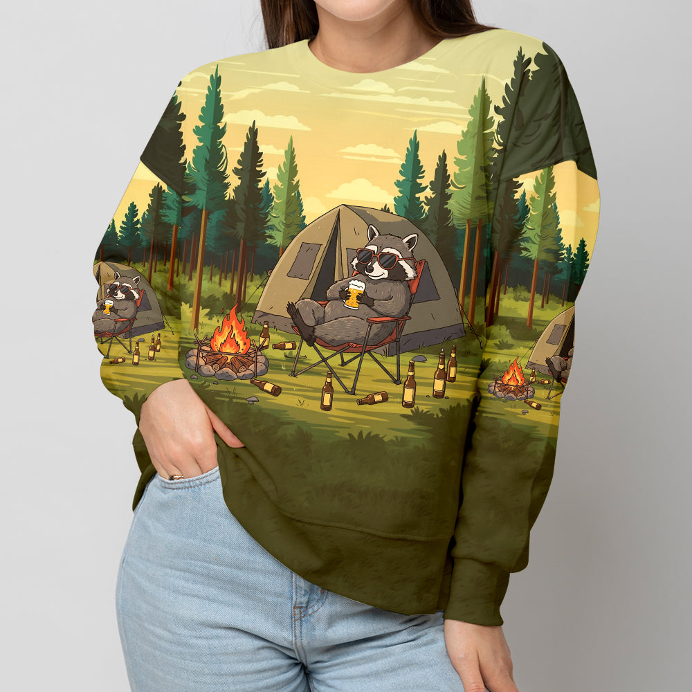 Funny Raccoon Drinking Not All Who Wander Are Lost All Over Print
