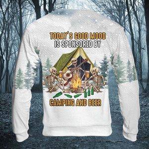 Today's Good Mood Is Sponsored By Camping and Beer All Over Print Shirt
