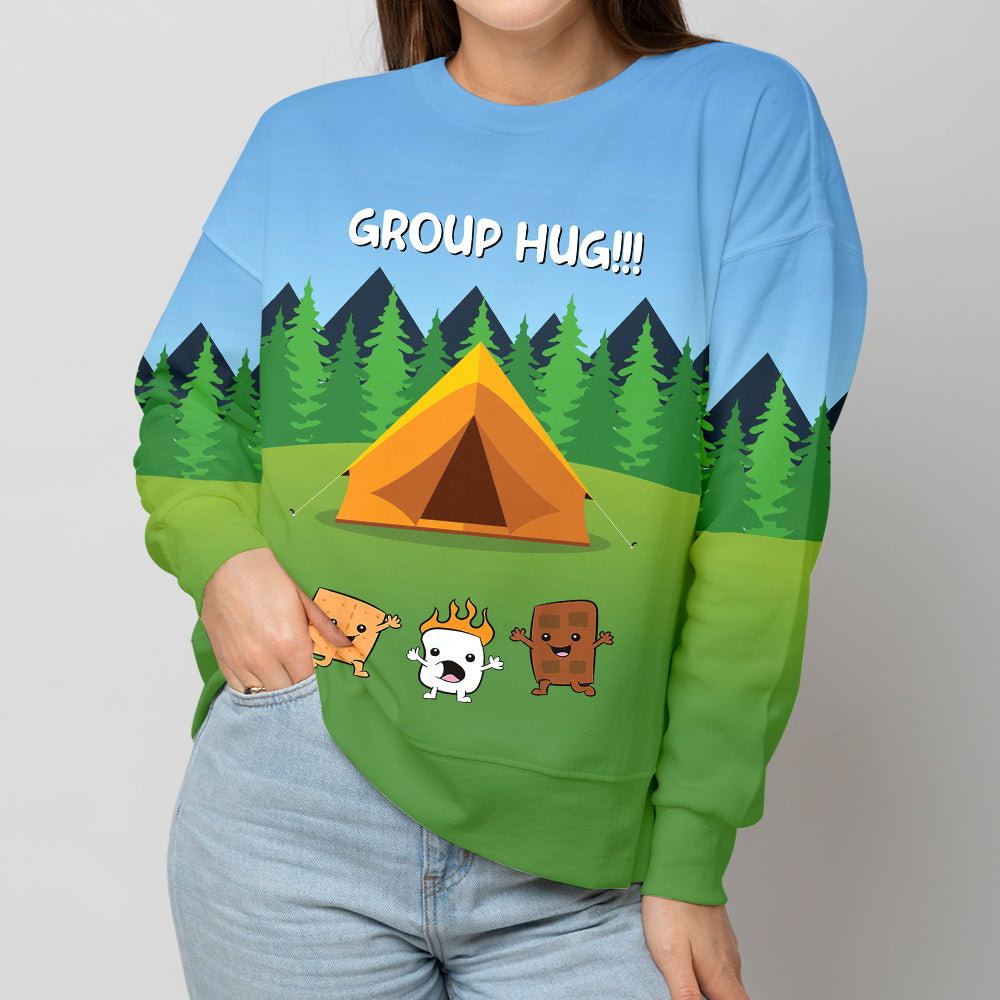 Funny Group Hugs Camping All Over Print Shirt