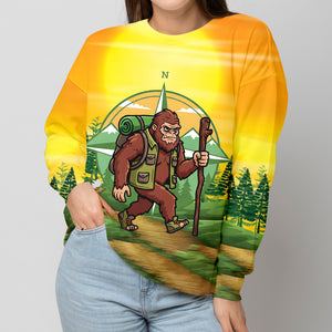 Funny Bigfoot Hiking All Over Print Shirt