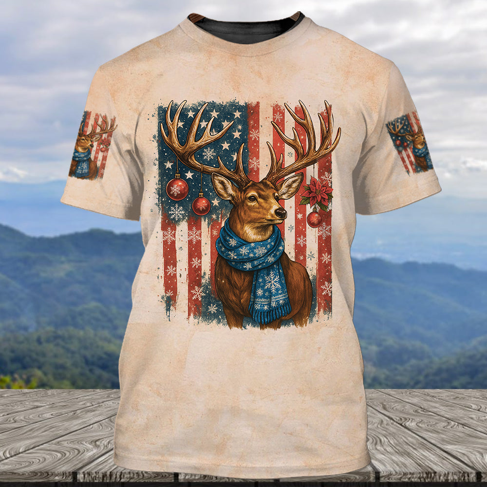 Funny Deer Christmas The Closer I Get To Nature All Over Print Shirt