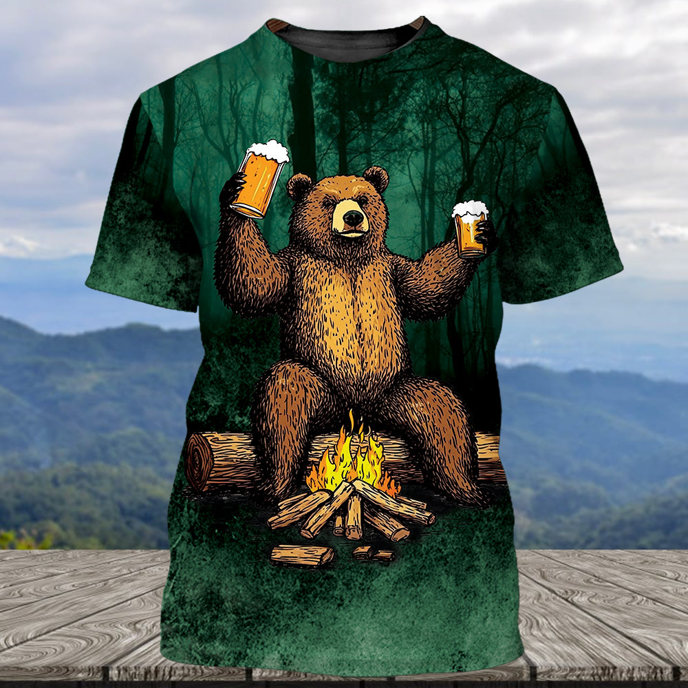 I Hate People Drinking Bear All Over Print Shirt