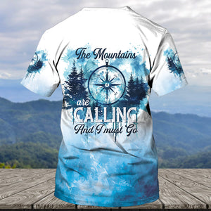 Compass The Mountains Are Calling And I Must Go All Over Print Shirt