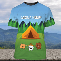 Funny Group Hugs Camping All Over Print Shirt