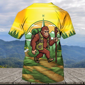 Funny Bigfoot Hiking All Over Print Shirt