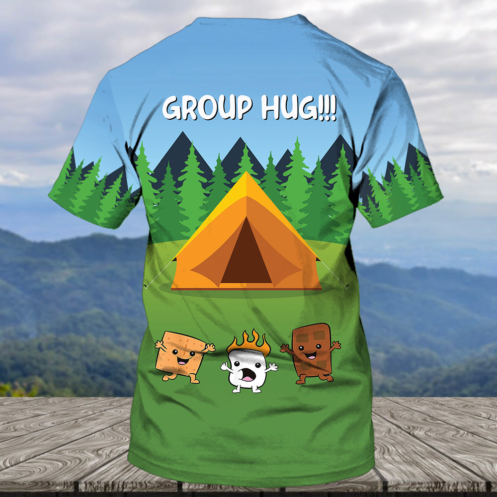 Funny Group Hugs Camping All Over Print Shirt