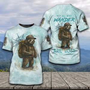 Sloth Not All Who Wander Are Lost All Over Print Shirt