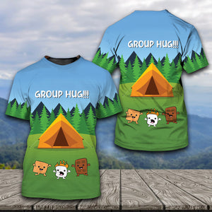 Funny Group Hugs Camping All Over Print Shirt