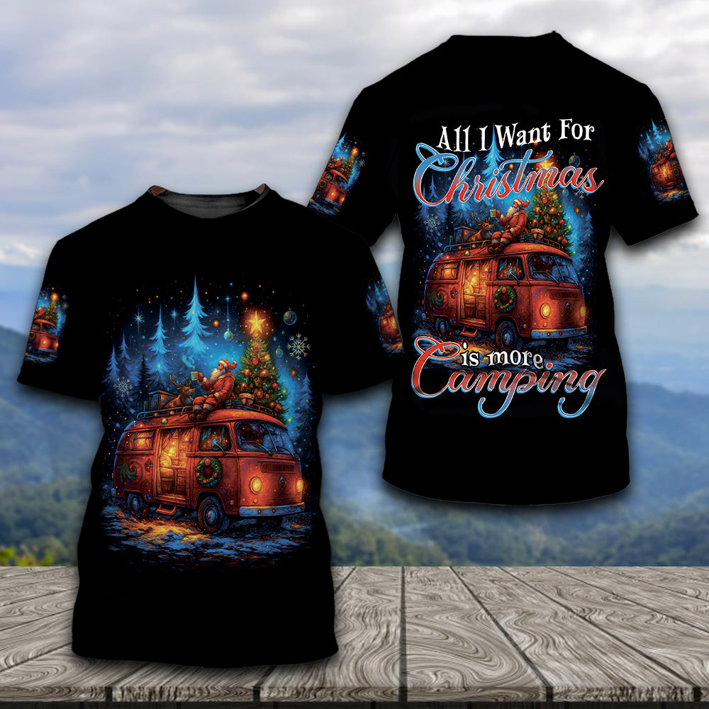 Camping Night Christmas Wonderful All Over Print Shirt